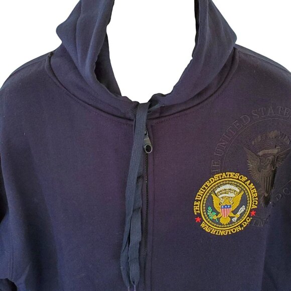 Washington DC Hoodie Sweatshirt Men's L Fleece Navy Embroid Destination Tourist - Picture 8 of 12
